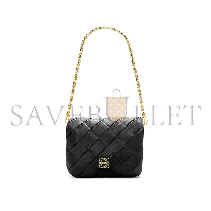 L0ew* puffer goya pleated leather shoulder bag a896p41x14 (23*17*9cm)